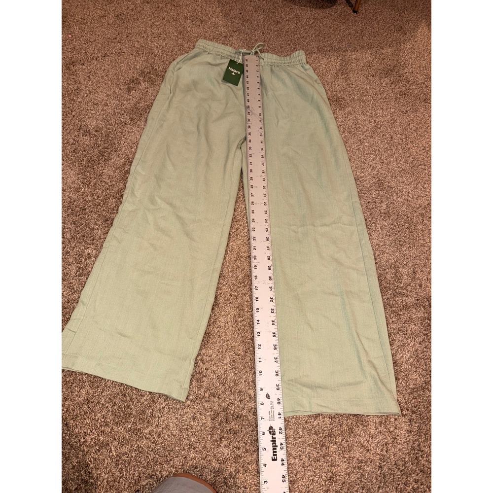 Halara Wide Leg Drawstring Pants Sage Green Tall Size M NEW (655) - Picture 2 of 6